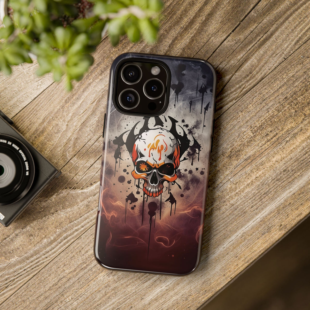 Phone Case - Tough - Orange Skull