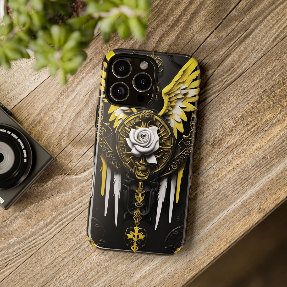 Phone Case - Tough - Yellow Angel Wings