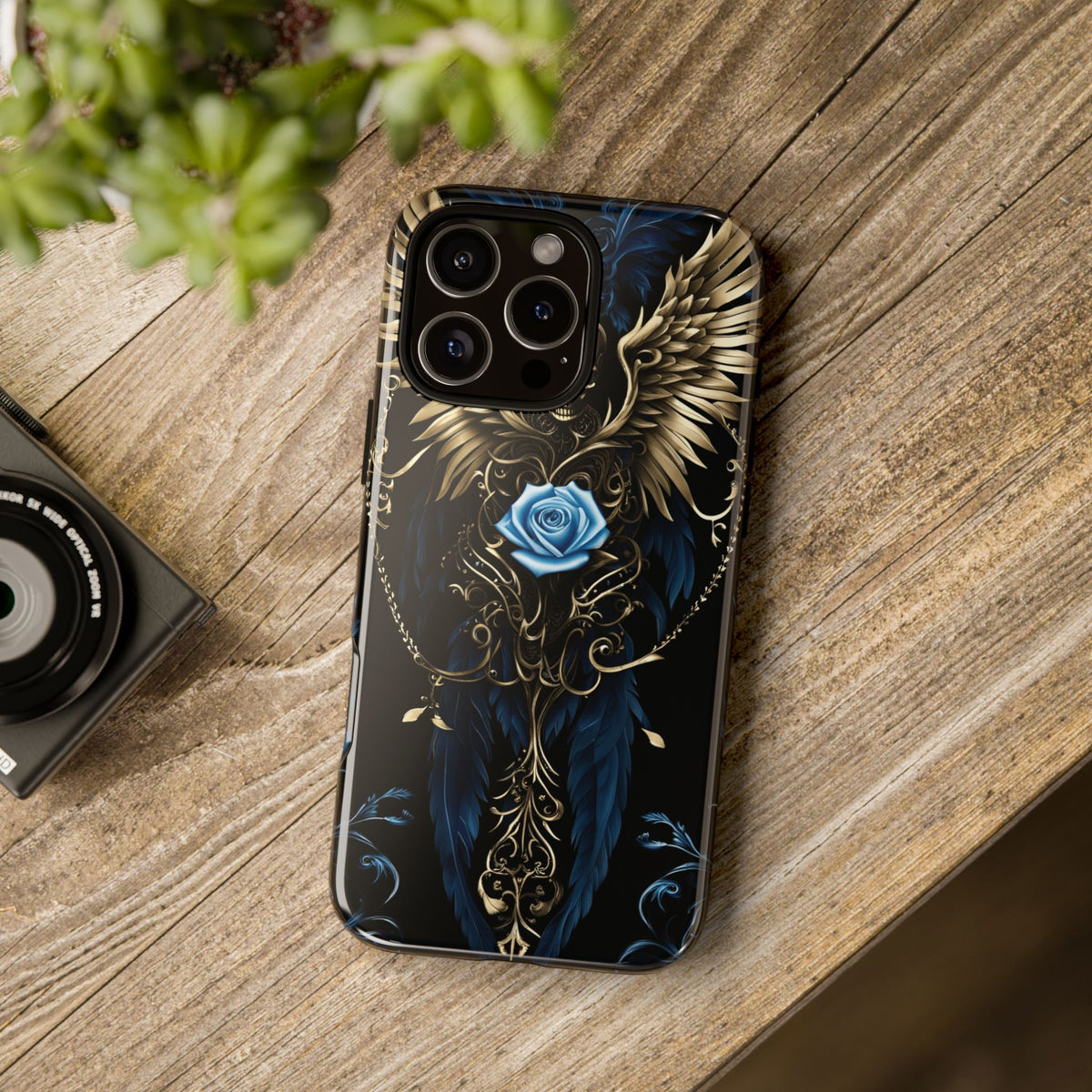 Phone Case - Tough - Blue Skull & Wings