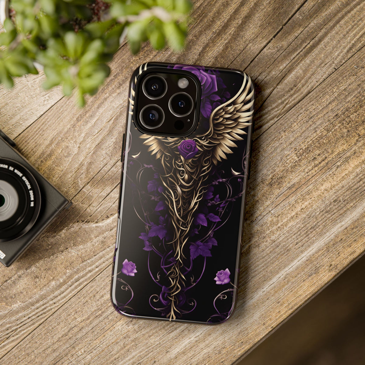 Phone Case - Tough - Purple Skull & Wings