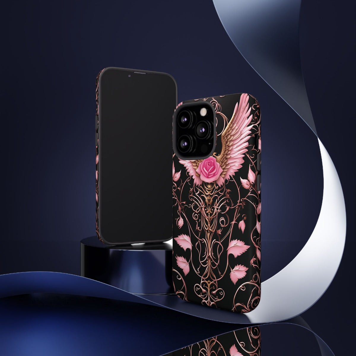 Phone Case - Tough - Pink Skull & Wings