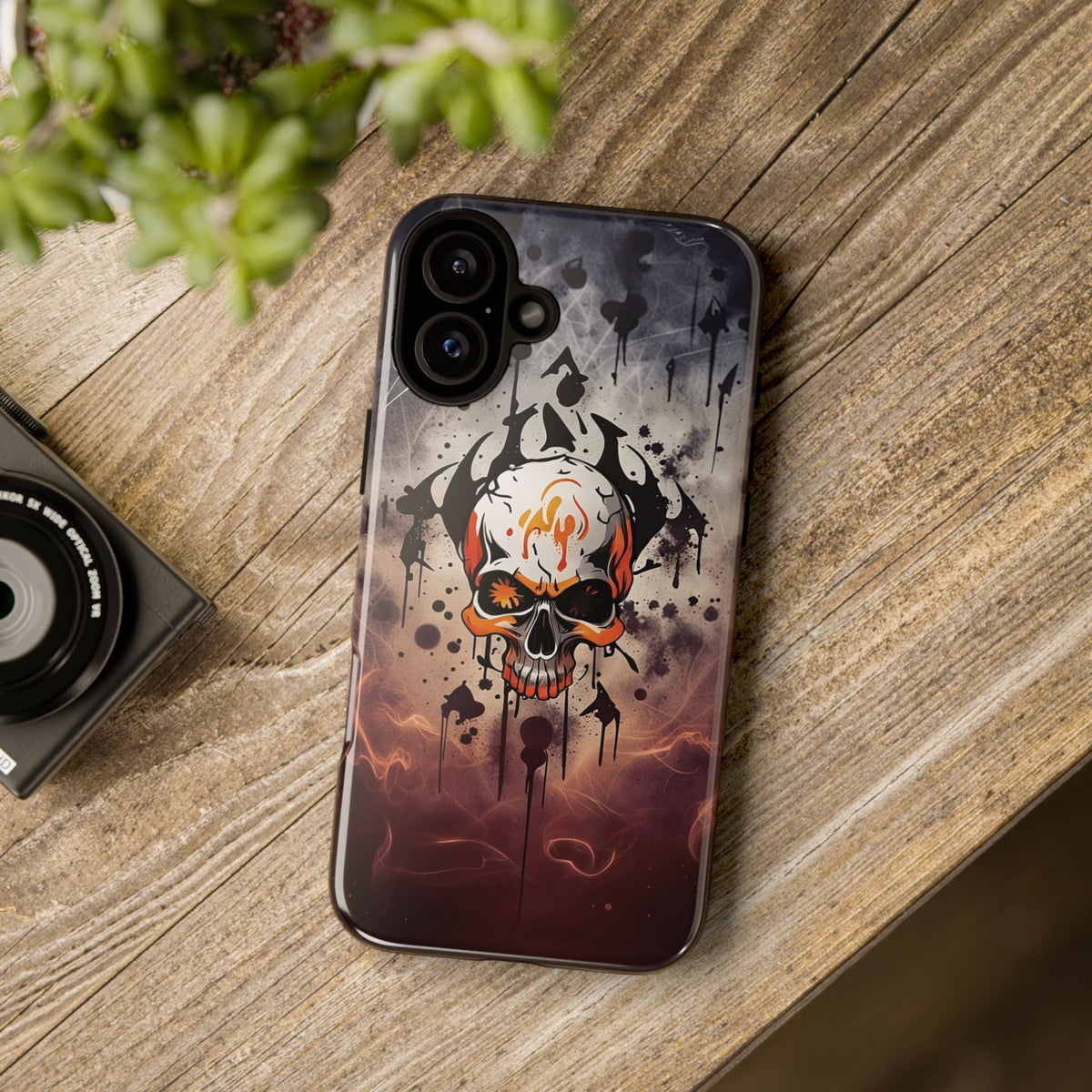 Phone Case - Tough - Orange Skull