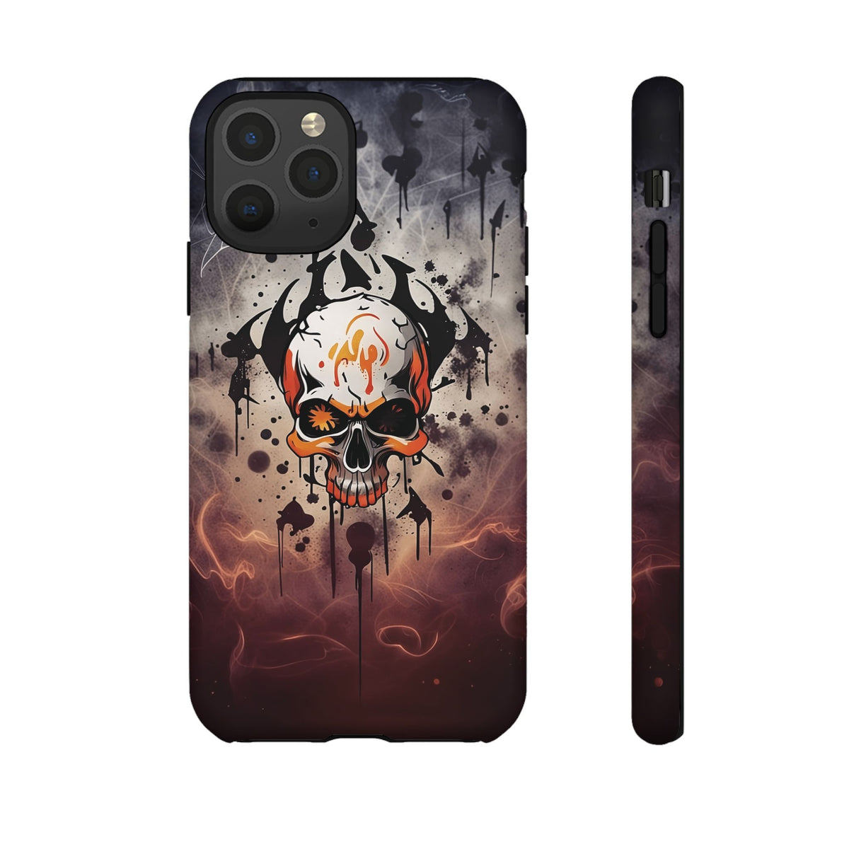 Phone Case - Tough - Orange Skull