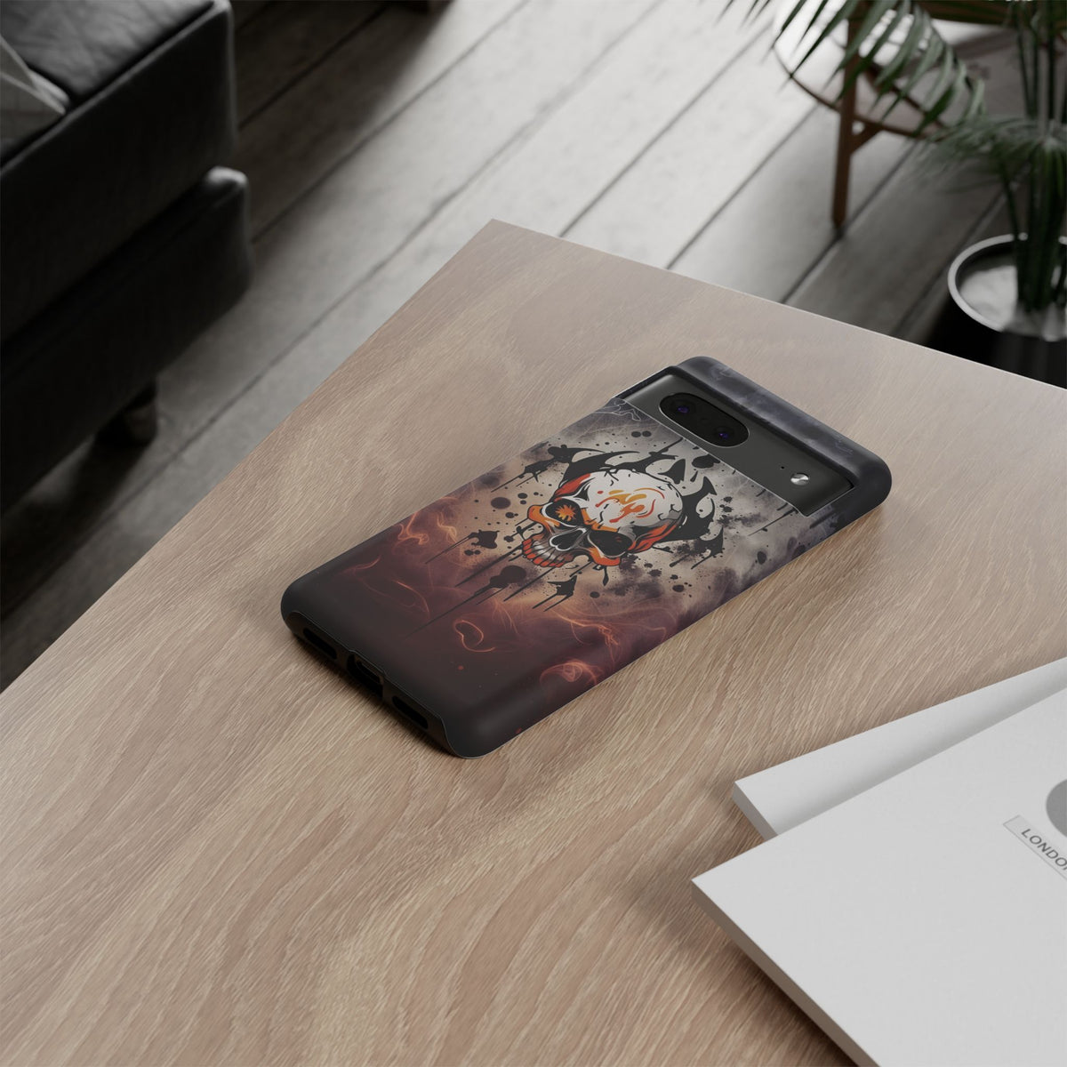 Phone Case - Tough - Orange Skull