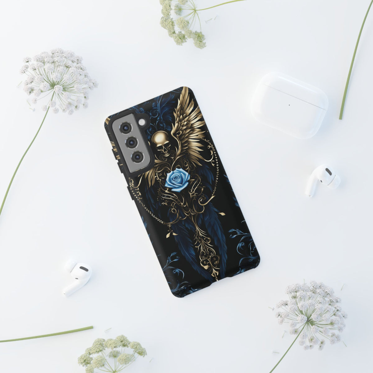 Phone Case - Tough - Blue Skull & Wings