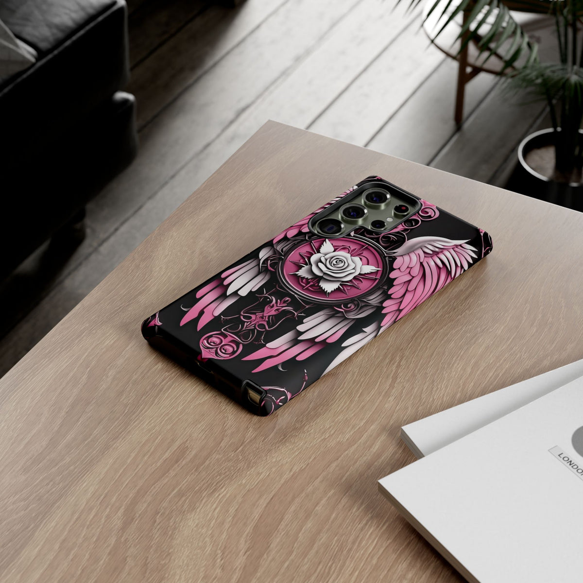 Phone Case - Tough - Pink Angel Wings