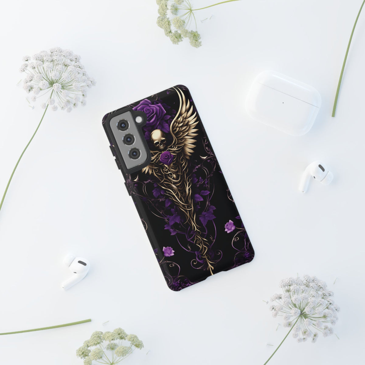 Phone Case - Tough - Purple Skull & Wings