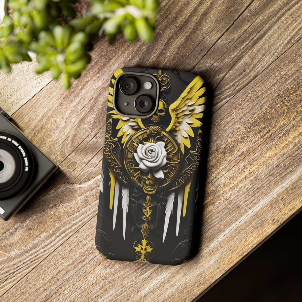 Phone Case - Tough - Yellow Angel Wings