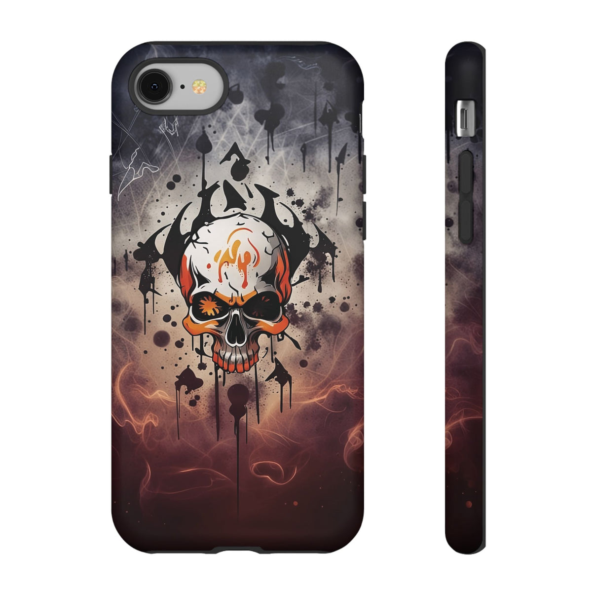 Phone Case - Tough - Orange Skull