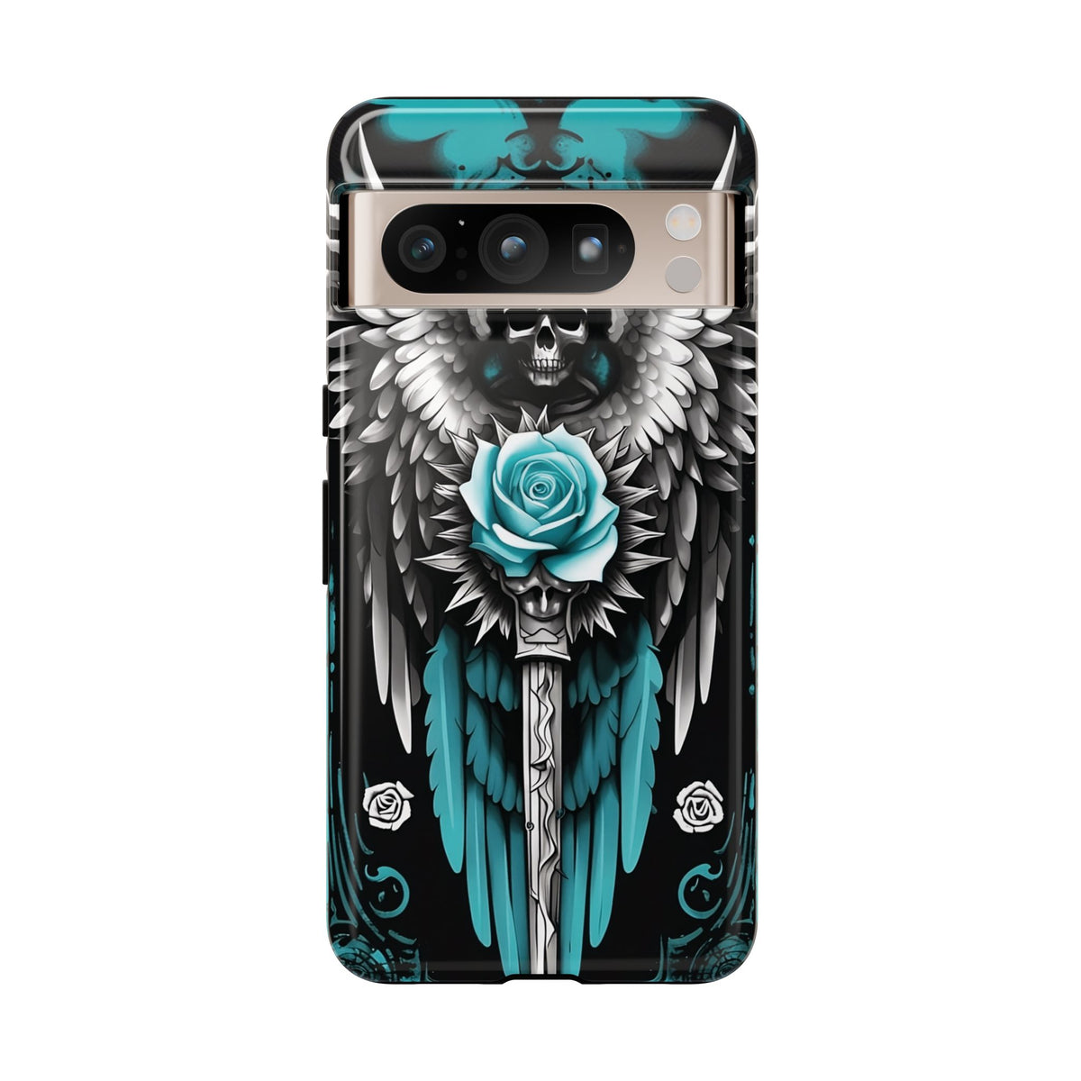 Phone Case - Tough - Cyan Angel Wings