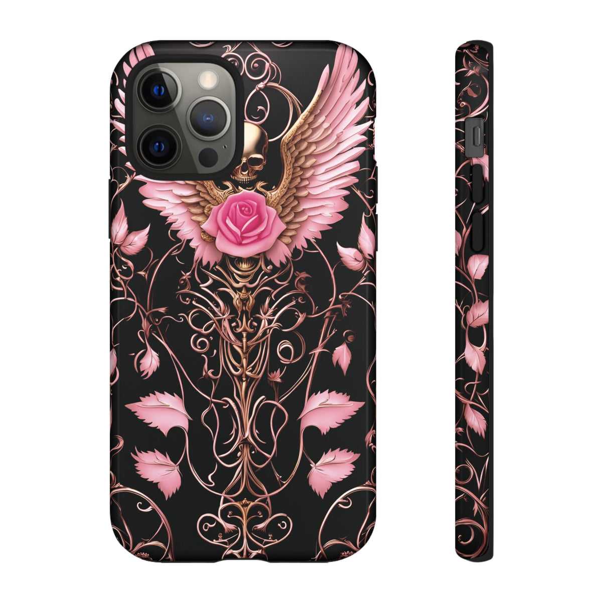Phone Case - Tough - Pink Skull & Wings