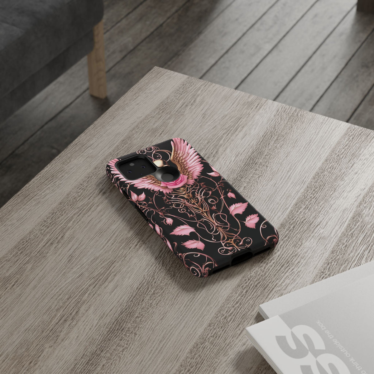 Phone Case - Tough - Pink Skull & Wings