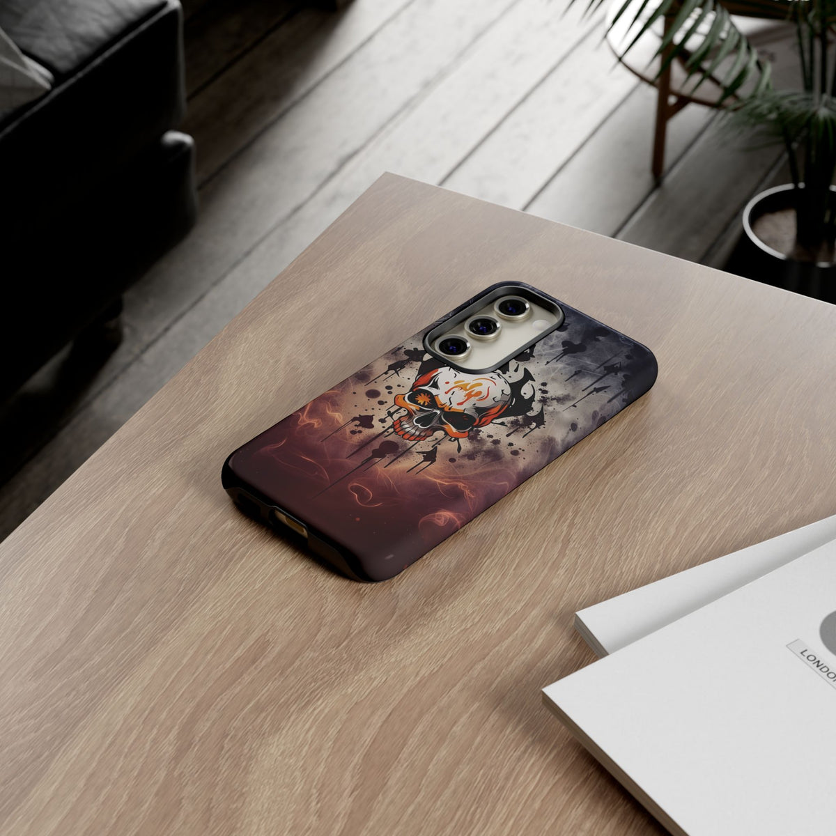Phone Case - Tough - Orange Skull