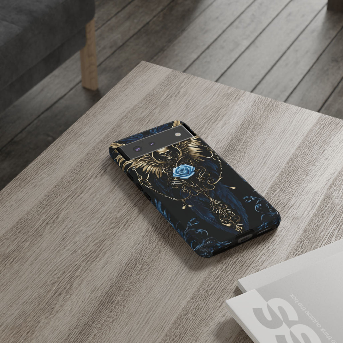 Phone Case - Tough - Blue Skull & Wings
