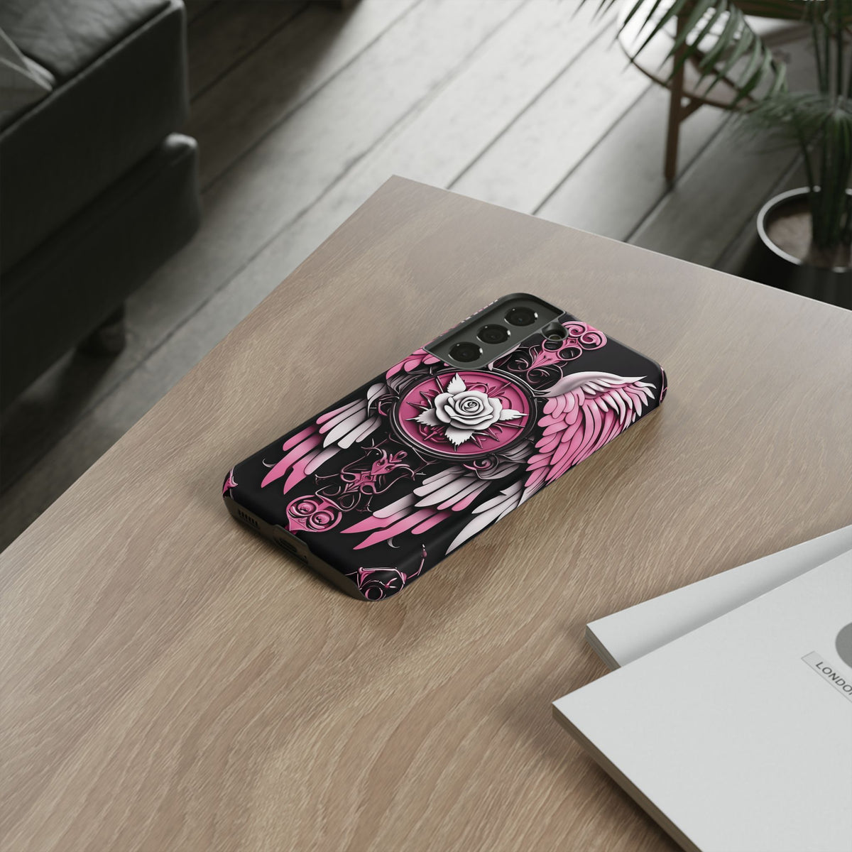 Phone Case - Tough - Pink Angel Wings