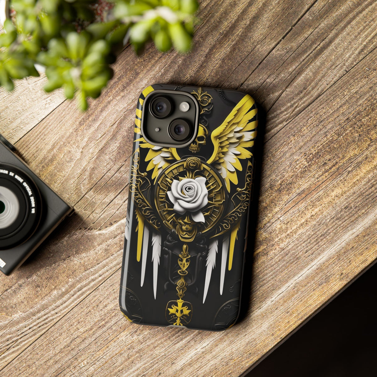 Phone Case - Tough - Yellow Angel Wings