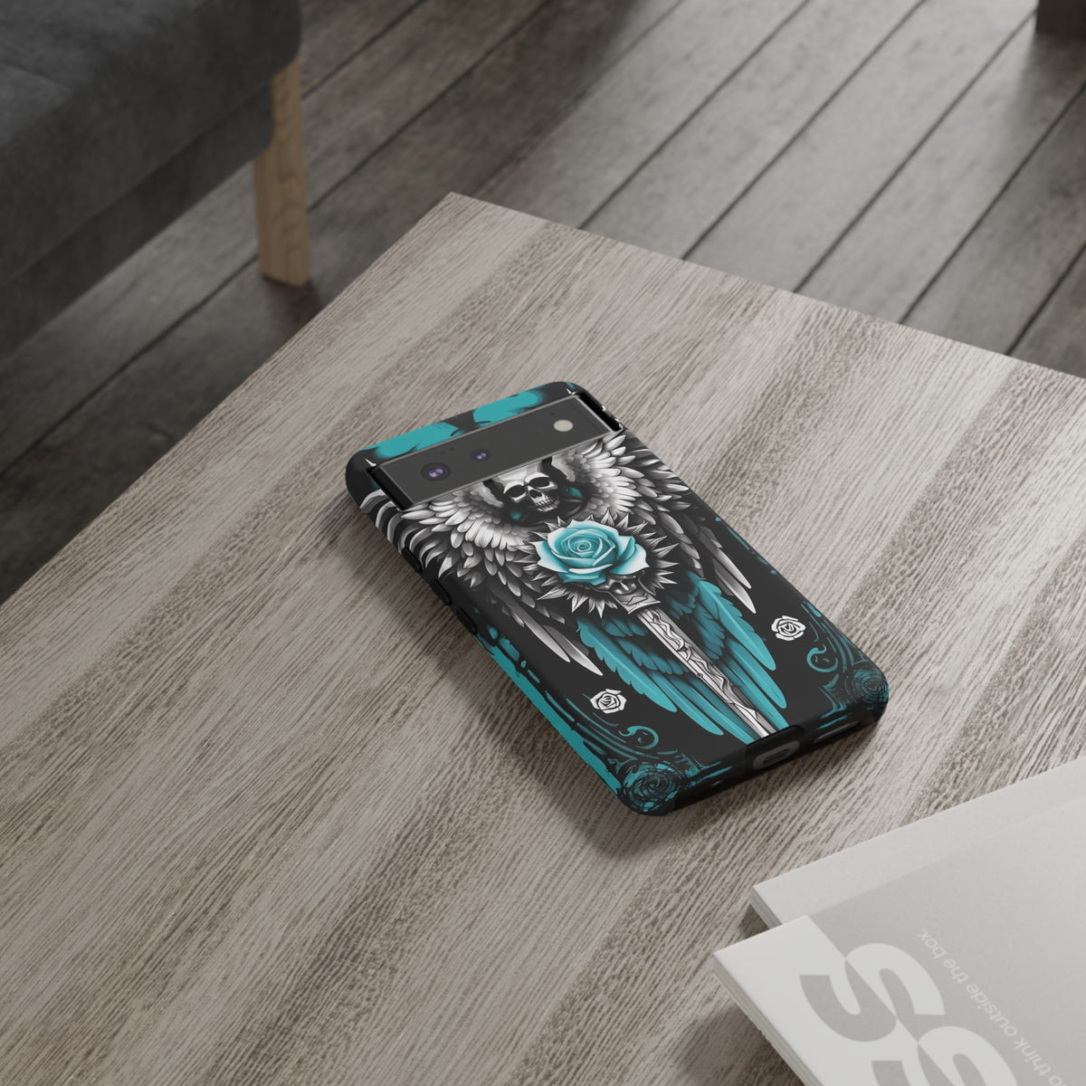 Phone Case - Tough - Cyan Angel Wings