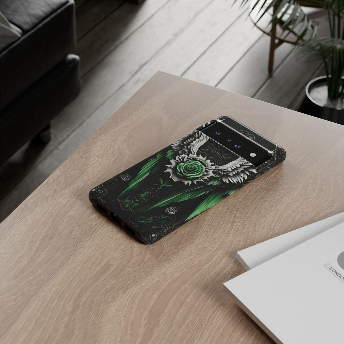 Phone Case - Tough - Green Angel Wings