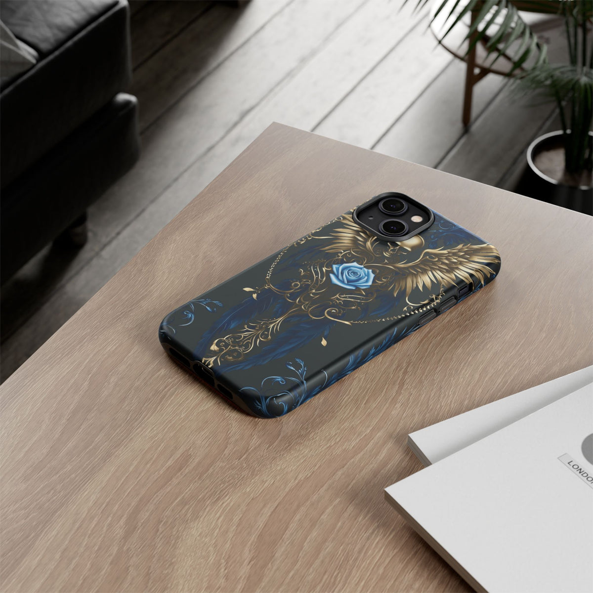 Phone Case - Tough - Blue Skull & Wings