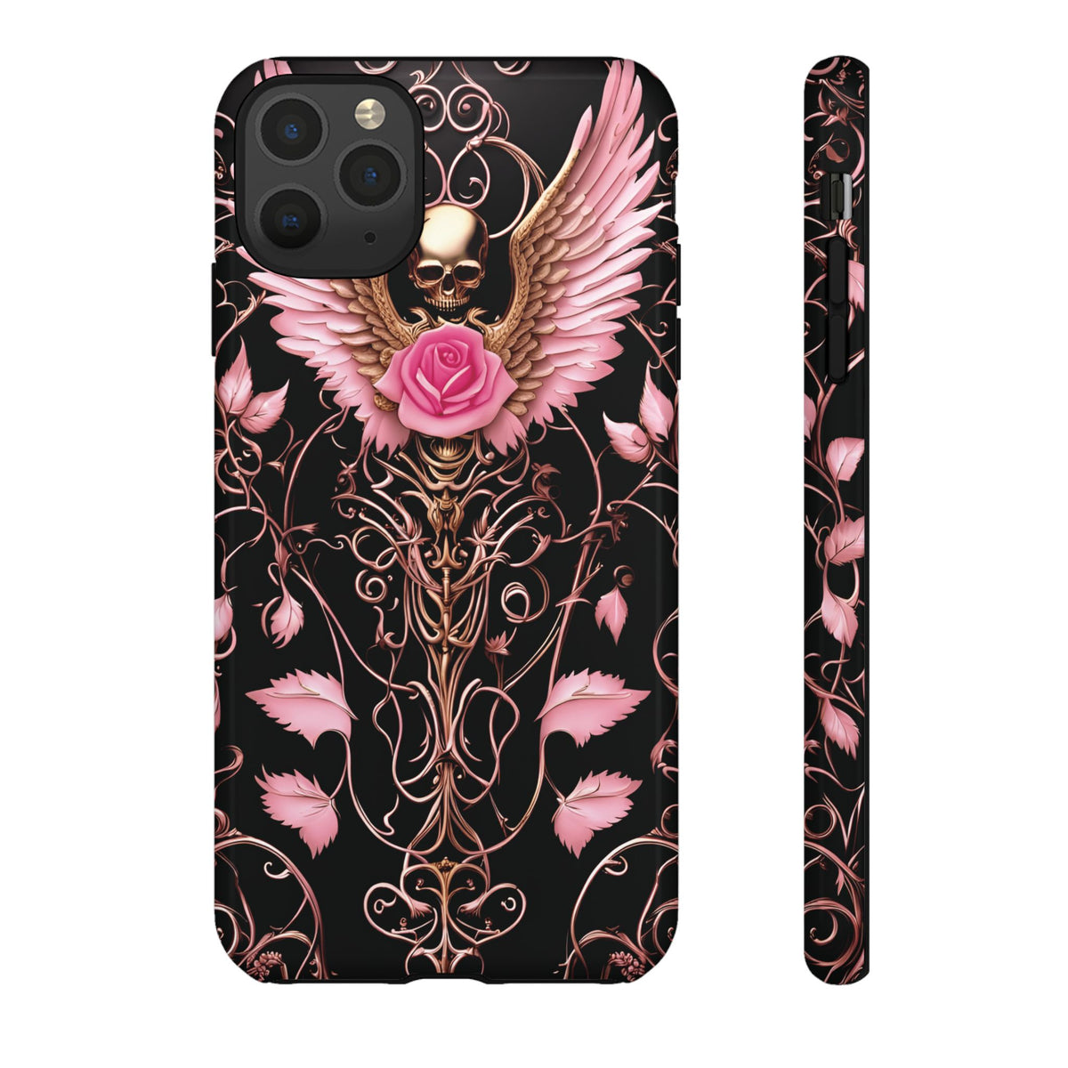 Phone Case - Tough - Pink Skull & Wings