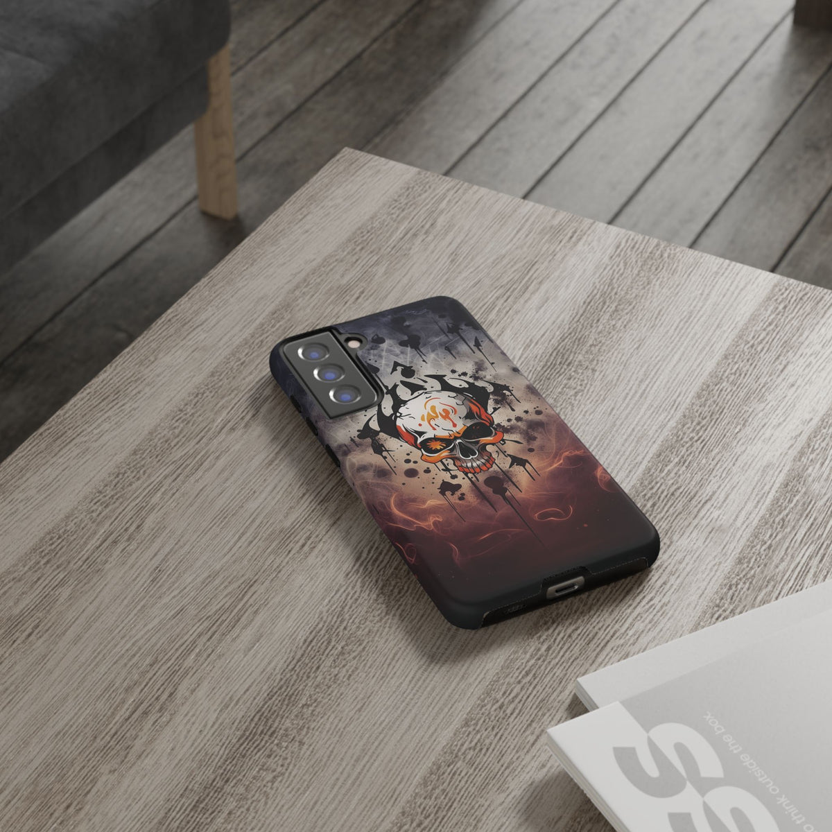 Phone Case - Tough - Orange Skull
