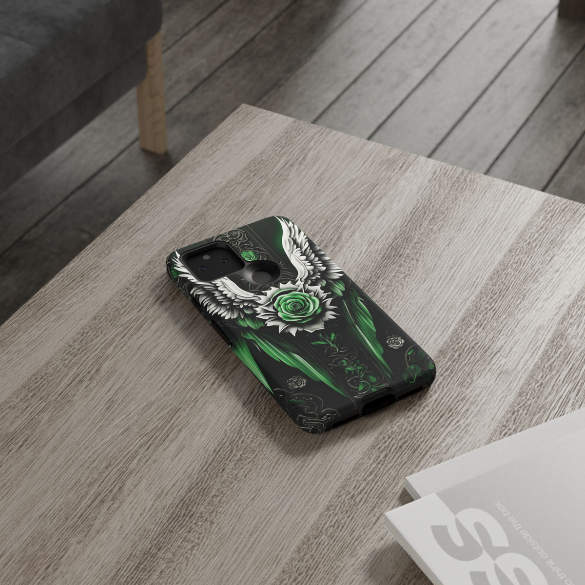 Phone Case - Tough - Green Angel Wings