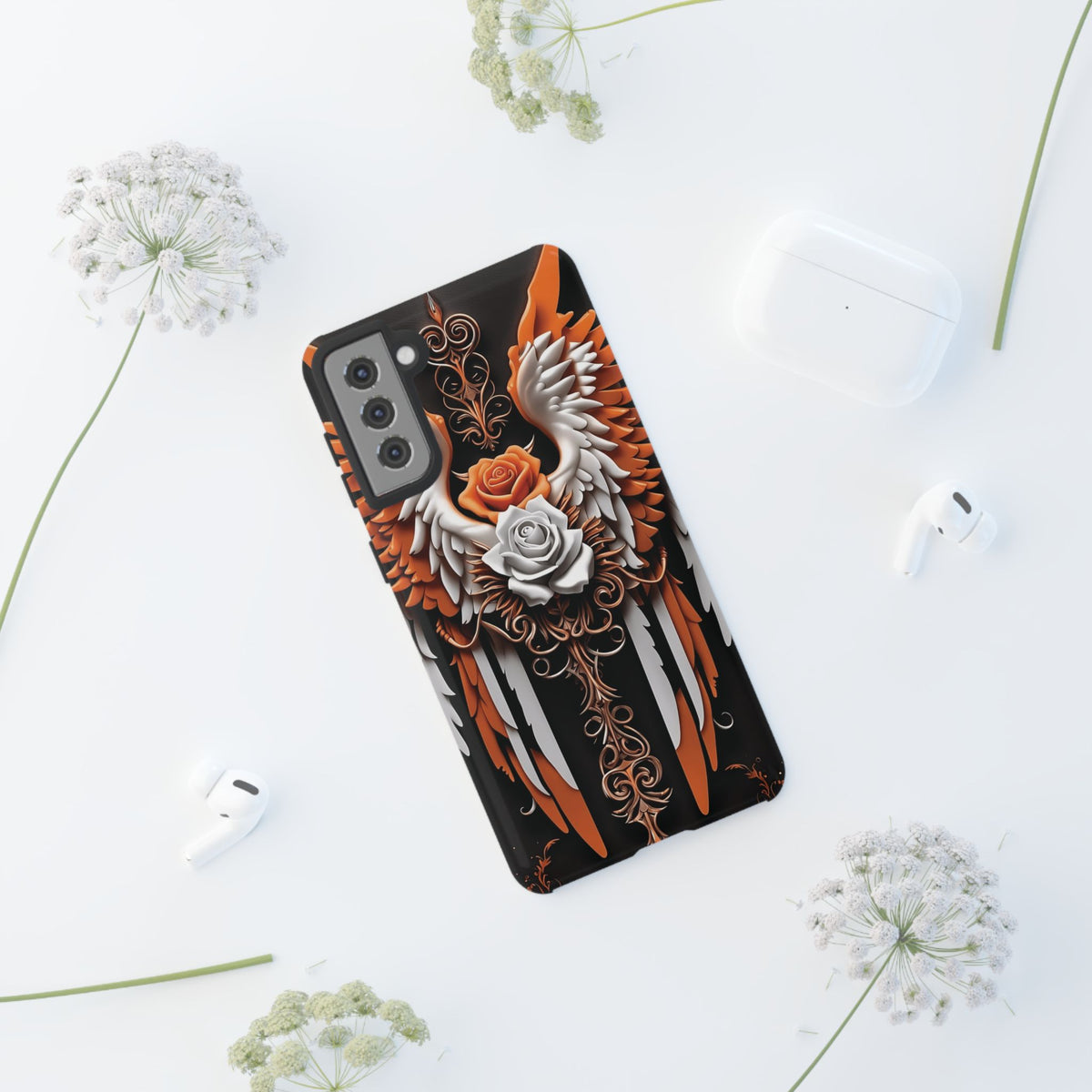 Phone Case - Tough - Orange Angel Wings