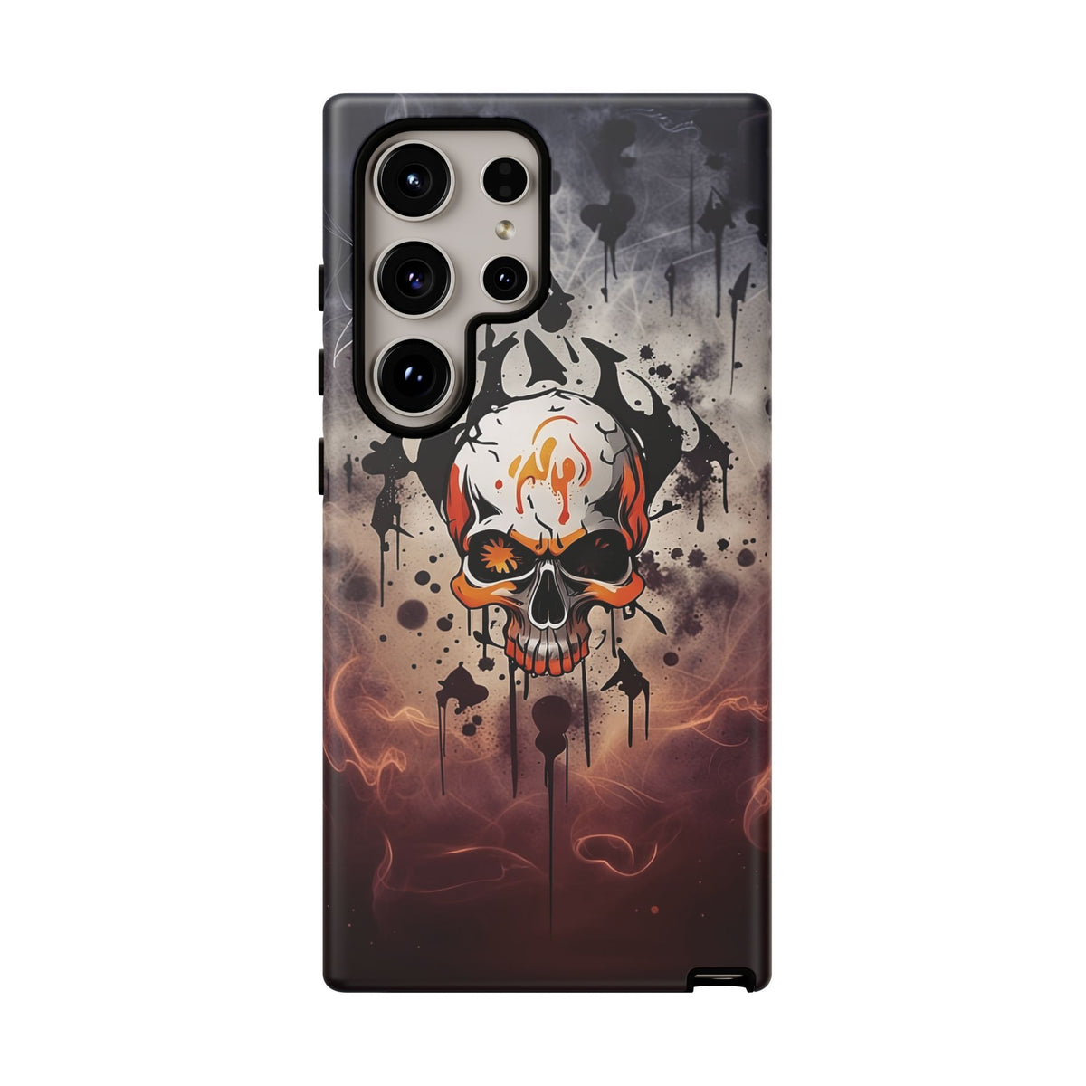 Phone Case - Tough - Orange Skull