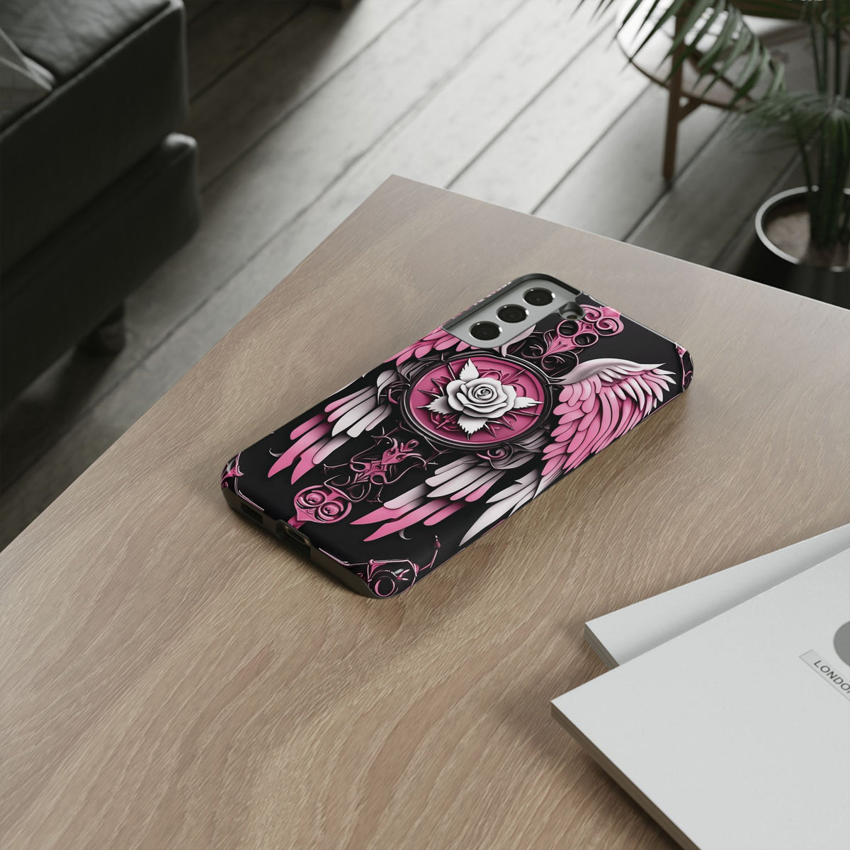 Phone Case - Tough - Pink Angel Wings