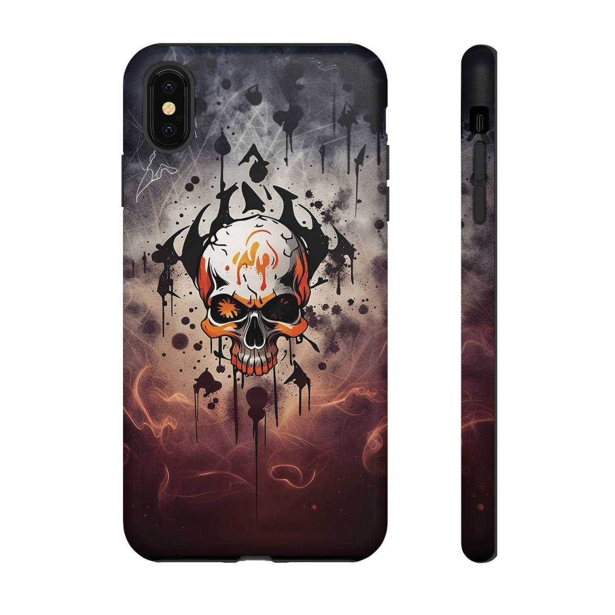 Phone Case - Tough - Orange Skull