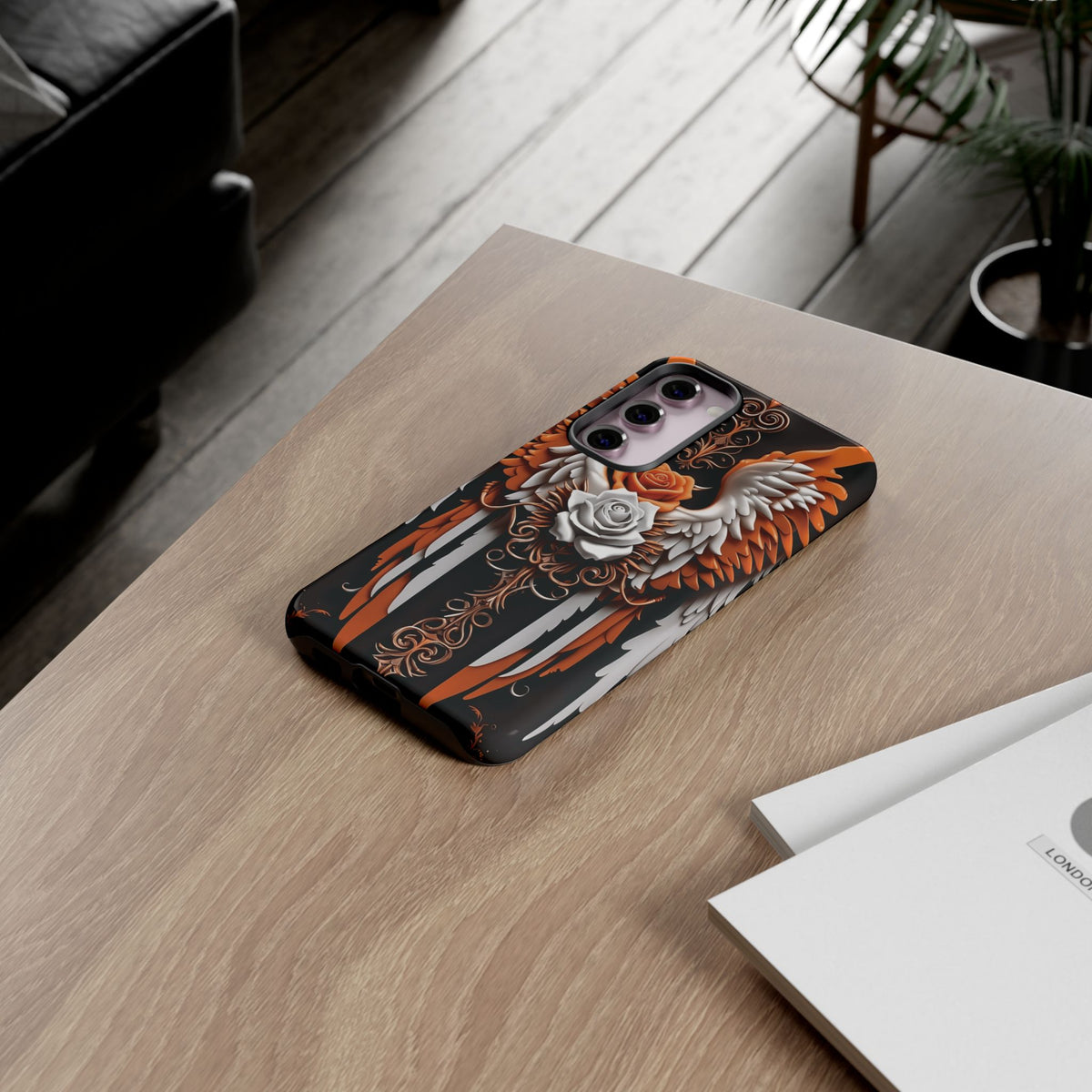 Phone Case - Tough - Orange Angel Wings