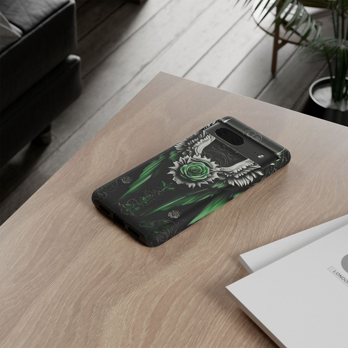 Phone Case - Tough - Green Angel Wings