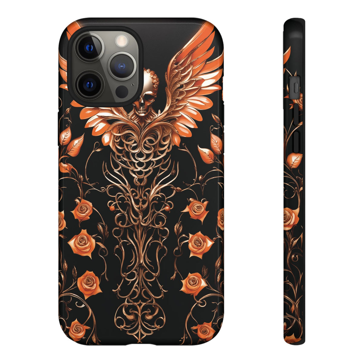 Phone Case - Tough - Orange Skull & Wings