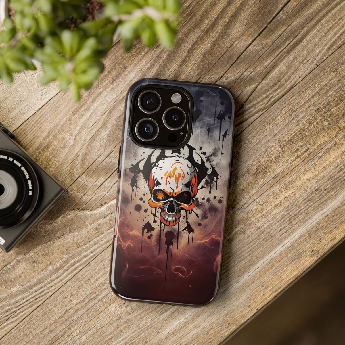 Phone Case - Tough - Orange Skull