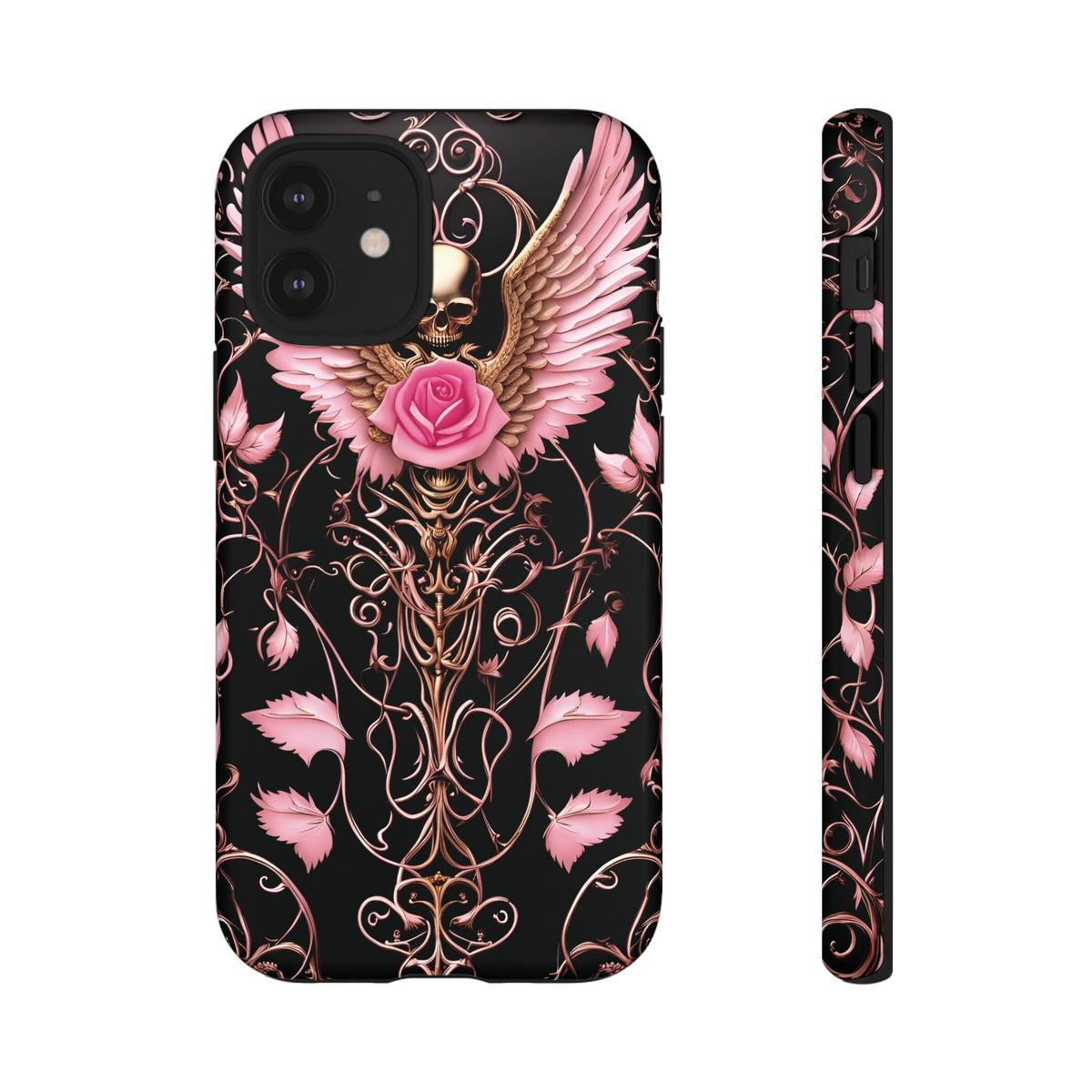Phone Case - Tough - Pink Skull & Wings