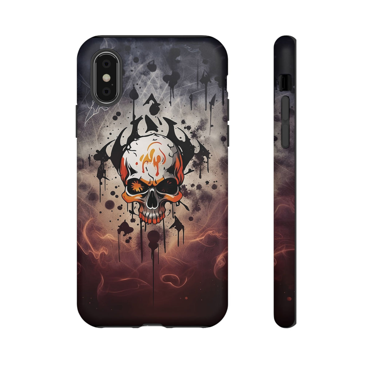 Phone Case - Tough - Orange Skull