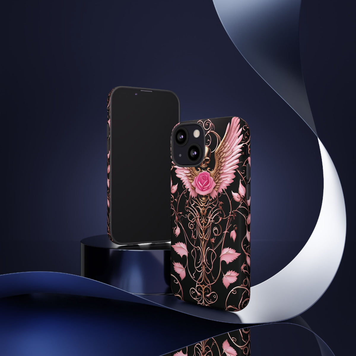 Phone Case - Tough - Pink Skull & Wings