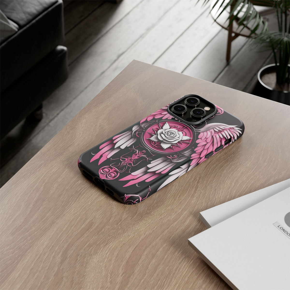 Phone Case - Tough - Pink Angel Wings