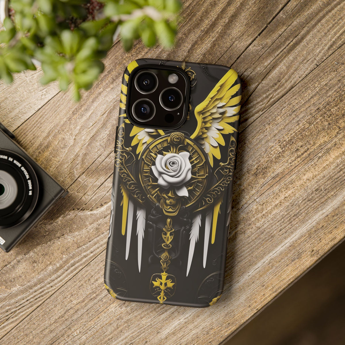 Phone Case - Tough - Yellow Angel Wings