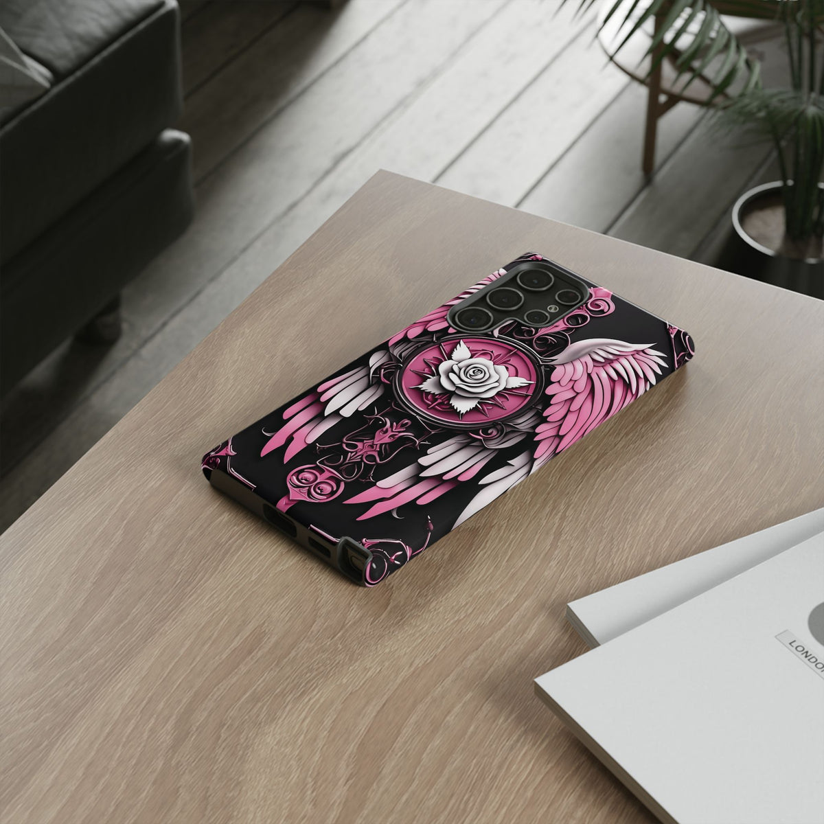 Phone Case - Tough - Pink Angel Wings