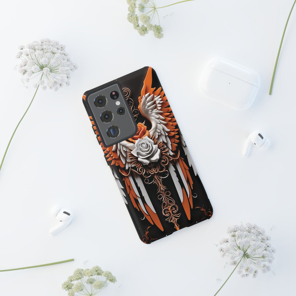 Phone Case - Tough - Orange Angel Wings