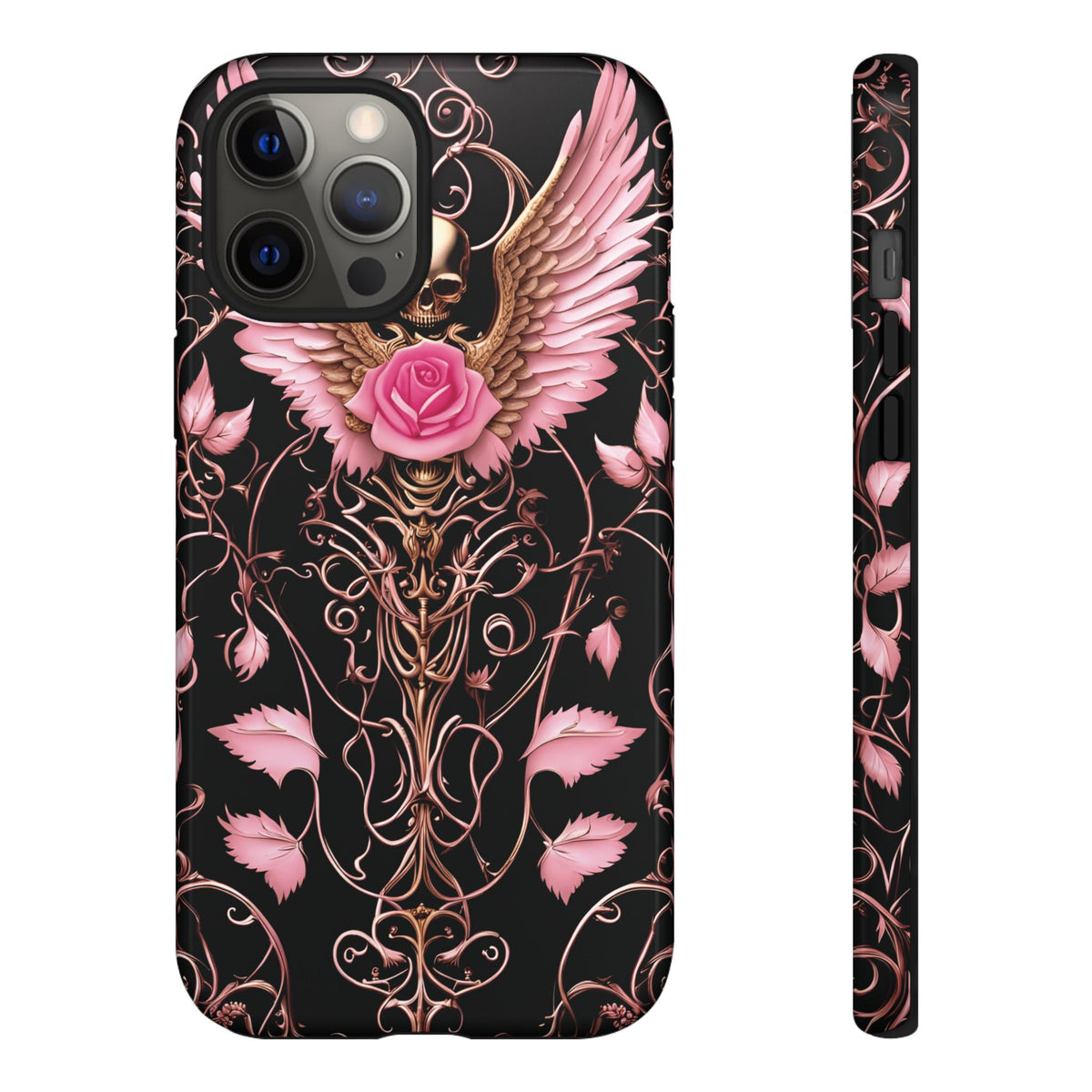 Phone Case - Tough - Pink Skull & Wings