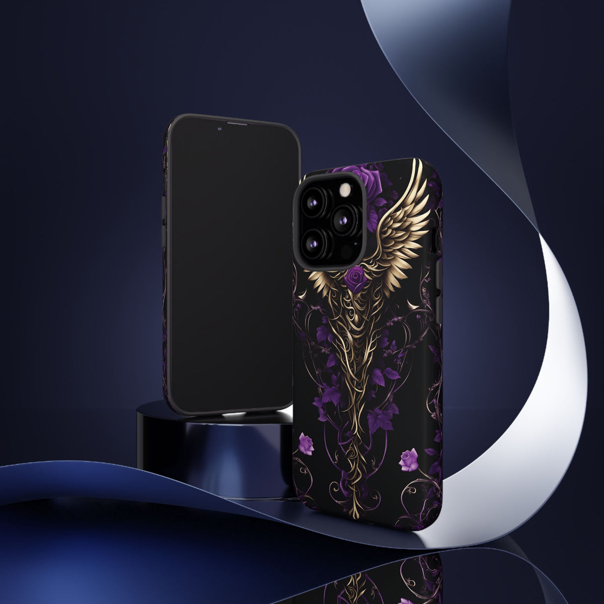 Phone Case - Tough - Purple Skull & Wings