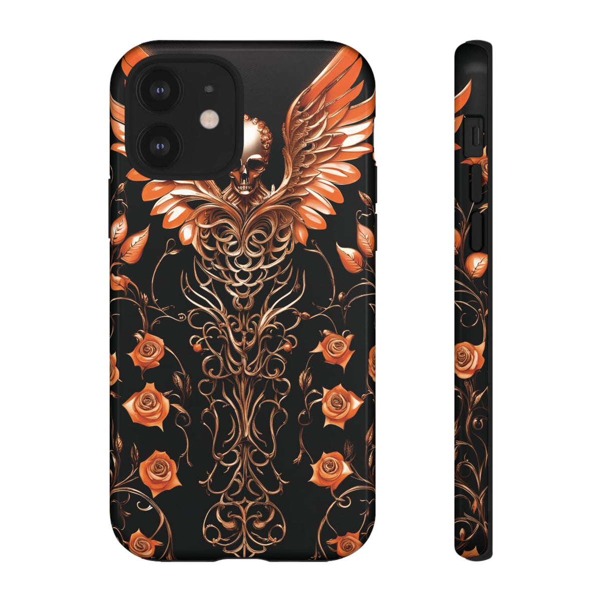 Phone Case - Tough - Orange Skull & Wings