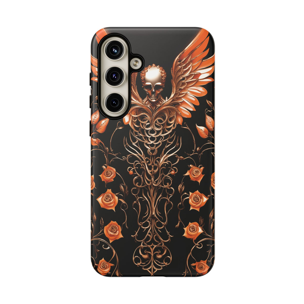 Phone Case - Tough - Orange Skull & Wings