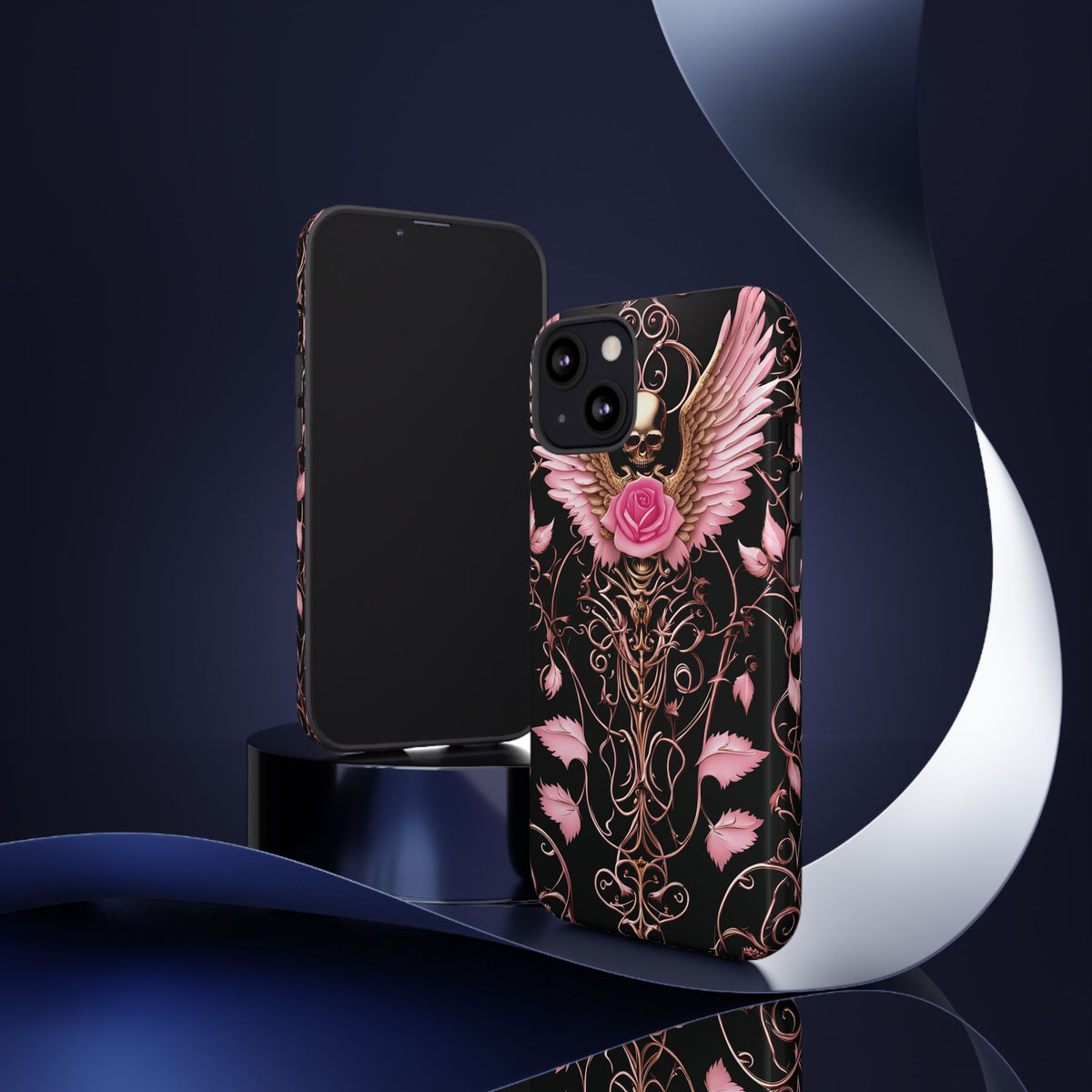 Phone Case - Tough - Pink Skull & Wings