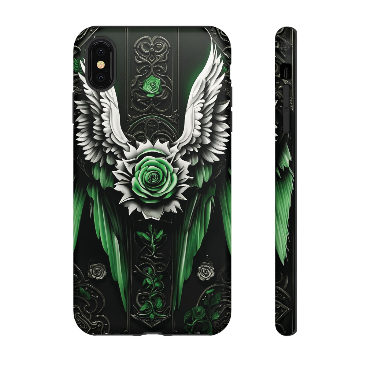 Phone Case - Tough - Green Angel Wings