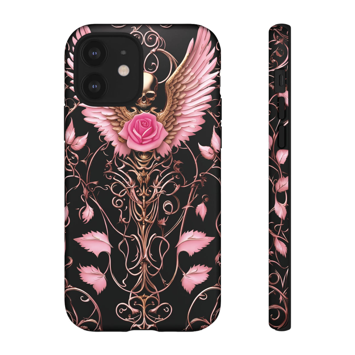 Phone Case - Tough - Pink Skull & Wings