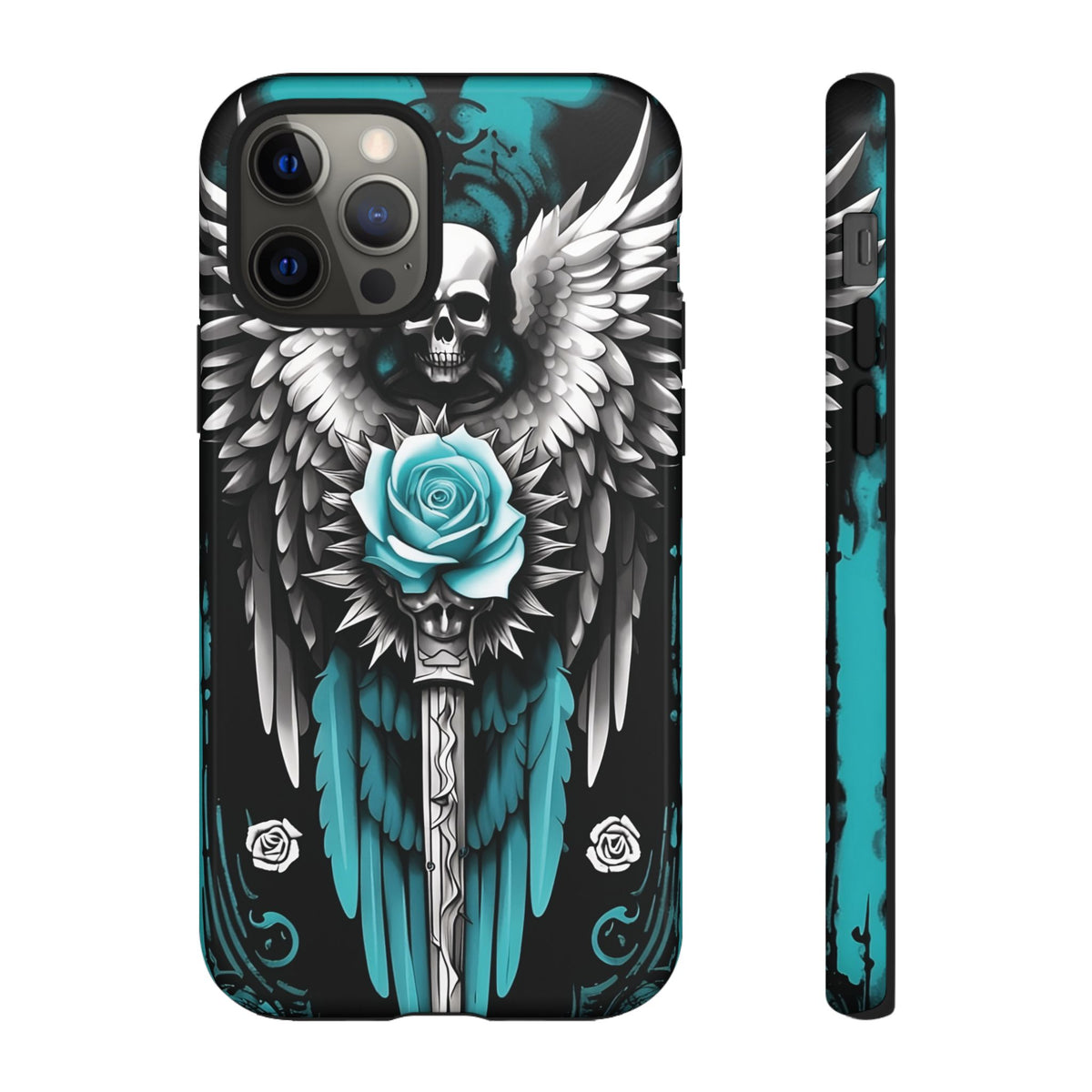 Phone Case - Tough - Cyan Angel Wings