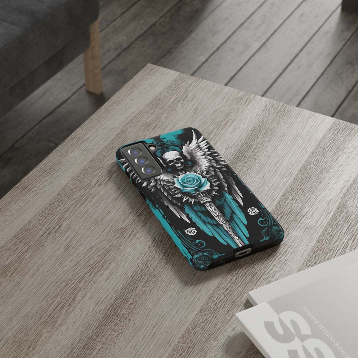 Phone Case - Tough - Cyan Angel Wings